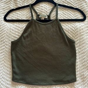 Green Halter Cropped Top
